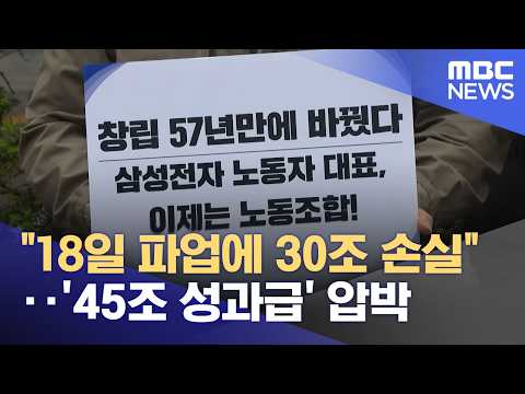 "18일 파업에 30조 손실"‥'45조 성과급' 압박 (2026.04.18/뉴스25/MBC)