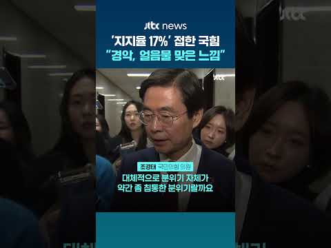 '지지율 17%' 접한 국민의힘…"침통한 분위기", "얼음물 맞은 느낌" #JTBC #Shorts