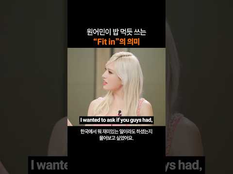 만능 영어표현 "Fit in"